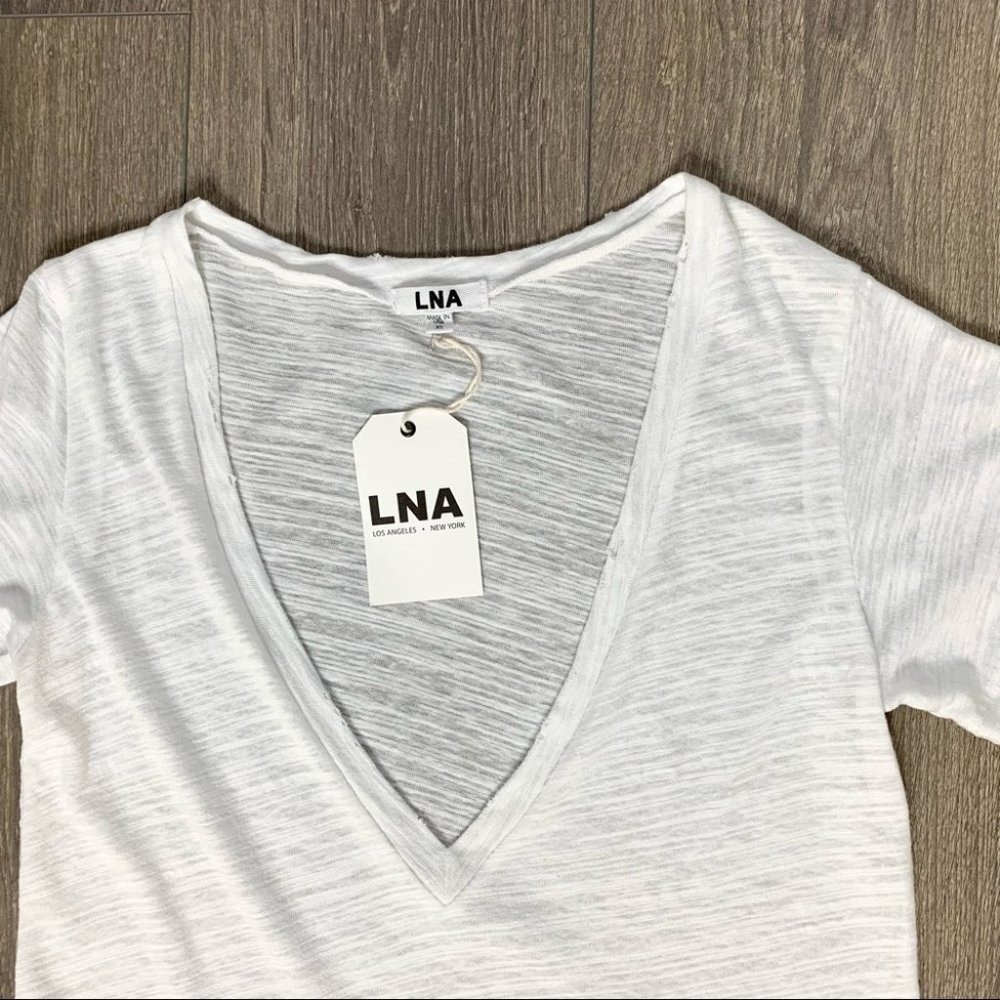 LNA Extreme V Tee T-Shirt White Size XS - Picture 3 of 10